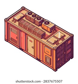 Professional concept of containerized battery energy sto vector showing modern elements.