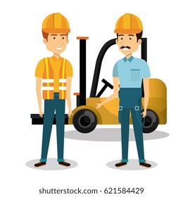 professional construction people characters