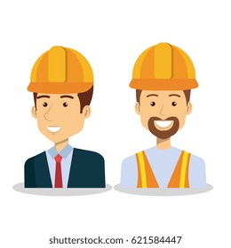 professional construction people characters