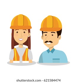 professional construction people characters