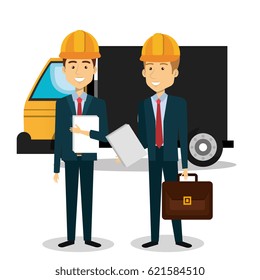 professional construction people characters
