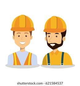 professional construction people characters