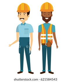 professional construction people characters