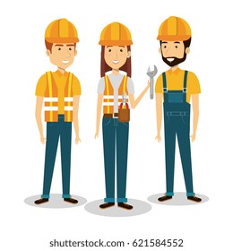 professional construction people characters