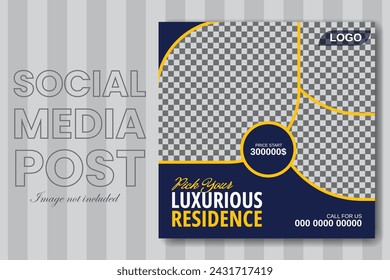  professional construction real estate business social media post design , home for sale social media post, home repair vector template
