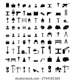Professional Construction Site Infrastructure and Industrial Tool Mega Icon Set icon
High-quality mega collection of black flat icons representing the entire construction life cycle from heavy equipment to personal protective gear.
