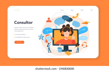 Professional consulting web banner or landing page. Research