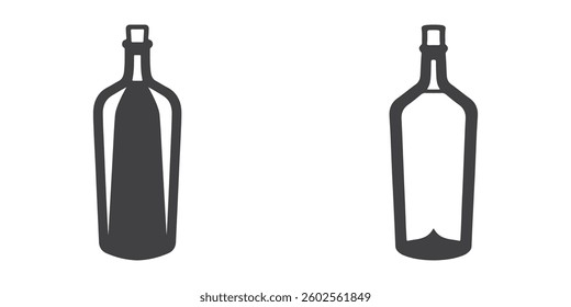 Professional Container Glass Bottle Logo Icons Silhouette Vector Illustration