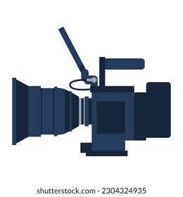 Professional contemporary video camera icon, videomaking concept