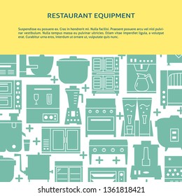 Professional cooking equipment concept banner in flat style