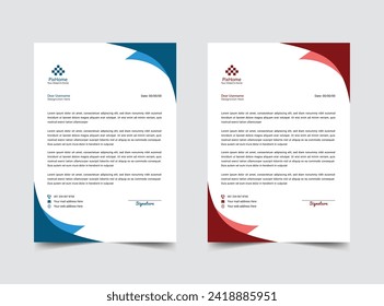Professional corporate abstract letterhead design template for your project
