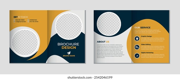 
Professional Corporate Bifold Brochure Template Design