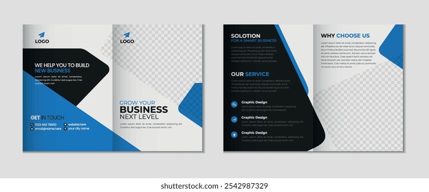 Professional Corporate Bifold Brochure Template Design
