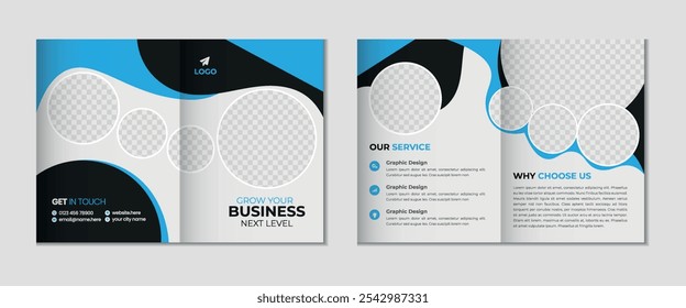 Design de modelo de folheto corporativo profissional Bifold
