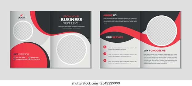 Professional Corporate Bifold Brochure Template Design
