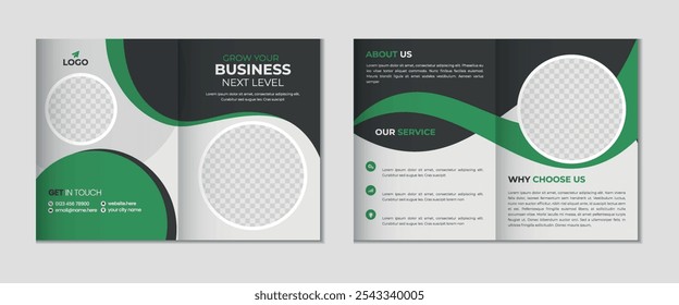 Professional Corporate Bifold Brochure Template Design
