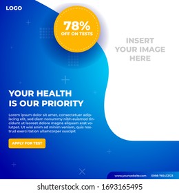 Professional & Corporate Blue Yellow Medical Banner. You can use this banner for your medical/hospital business. You can use this in your digital & Social media marketing.