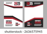 Professional corporate brochure template featuring stylish red and black line elements, suitable for businesses aiming for impactful and polished promotional materials