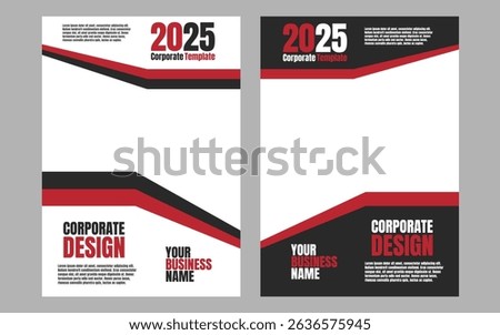 Professional corporate brochure template featuring stylish red and black line elements, suitable for businesses aiming for impactful and polished promotional materials