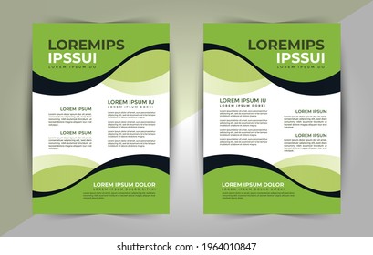 Professional corporate brochure template, template vector design for Brochure, Magazine, Poster, Corporate Presentation, Portfolio, Flyer, layout modern with green color size A4, Front design