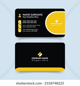 Professional corporate business card design template with double sided simple vector layout