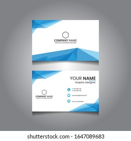 Professional Corporate Business Card Template. business card vector template with blue and white composition