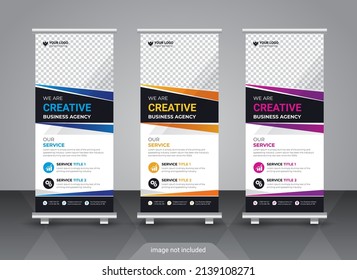 Professional Corporate And Business Colorful Roll Up Banner Design Template