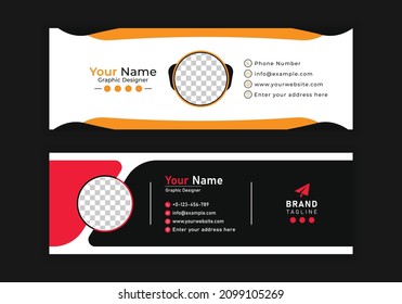 Professional Corporate Business Email Signature Template Design. With Two Types Of Different Designs And Vector illustrations. And Two Colors Variations