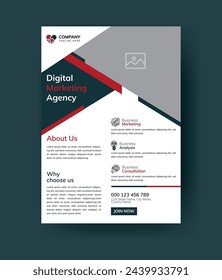 Professional Corporate Business Flayer Design. Marketing Abstract Flyer. Modern One Pager Template