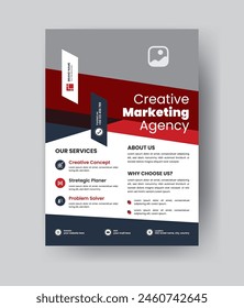 Professional Corporate Business Flayer Design. Marketing Abstract Flyer. Modern One Pager Template