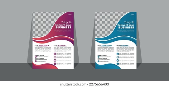 Professional corporate Business flyer design A4 template.Vector illustration.