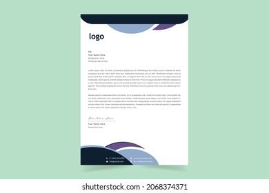 Professional corporate business letterhead vector template. Simple and clean print ready design. Vector Illustration