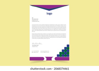 Professional corporate business letterhead vector template. Simple and clean print ready design. Vector Illustration