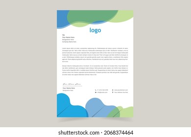 Professional corporate business letterhead vector template. Simple and clean print ready design. Vector Illustration