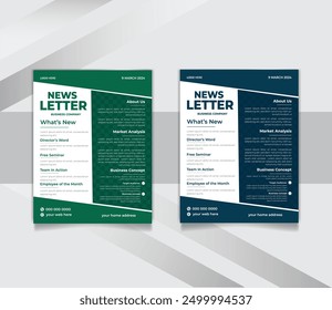 Professional corporate business Newsletter Layout design flyer template