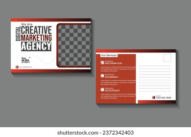 Professional Corporate business post card template design. Print Ready Corporate Professional Business Postcard Design