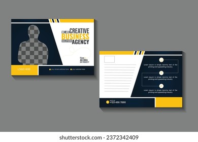 Professional Corporate business post card template design. Print Ready Corporate Professional Business Postcard Design