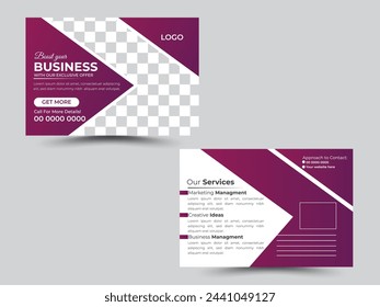 Professional Corporate business post card template design. amazing and modern postcard design.