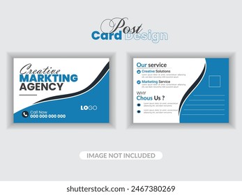Professional corporate business postcard abstract business card template