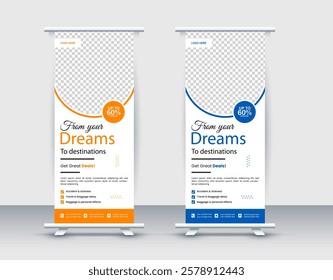 professional and corporate business roll up banner design template with two color for your business 