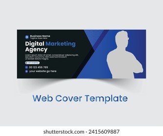 Professional corporate business social cover template design and web banner template design with creative, eye catching, professional and modern colorful layout vector
