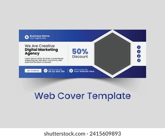 Professional corporate business social cover template design and web banner template design with creative, eye catching, professional and modern colorful layout vector