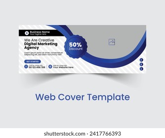 Professional corporate business social cover template design and web banner template design with creative, eye catching and modern colorful layout vector