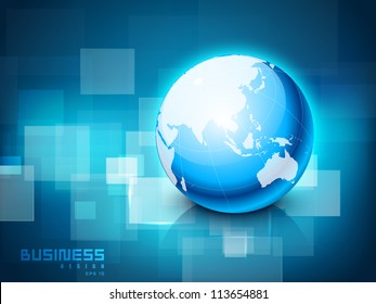 Professional Corporate or Business template for financial presentations showing globe. EPS 10. Vector illustration.