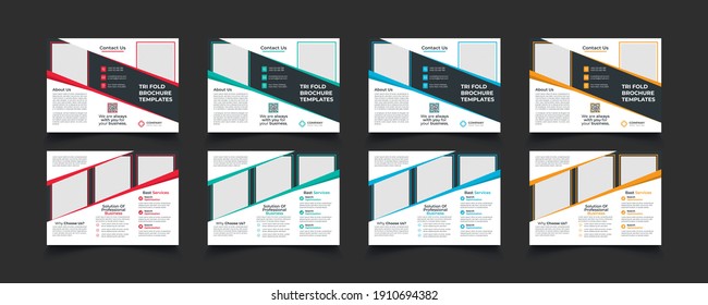 Professional Corporate Business Tri-Fold Brochure Template Design With 4 Color Scheme in A4 Size Layout With Bleeds
