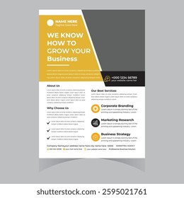 Professional corporate company business brand flyer poster brochure banner abstract template modern design