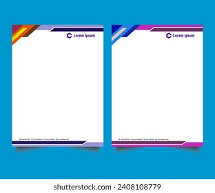 Professional corporate company business colorful letterhead template design with a4 size stationary item modern letterhead.