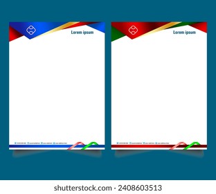 Professional corporate company business colorful letterhead template design with a4 size stationary item modern letterhead.