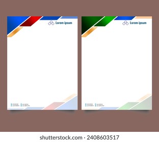 Professional corporate company business colorful letterhead template design with a4 size stationary item modern letterhead.