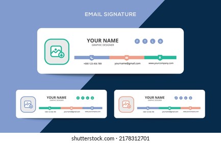 Professional Corporate Company business email signature design template with minimalist layout Vector Eps file